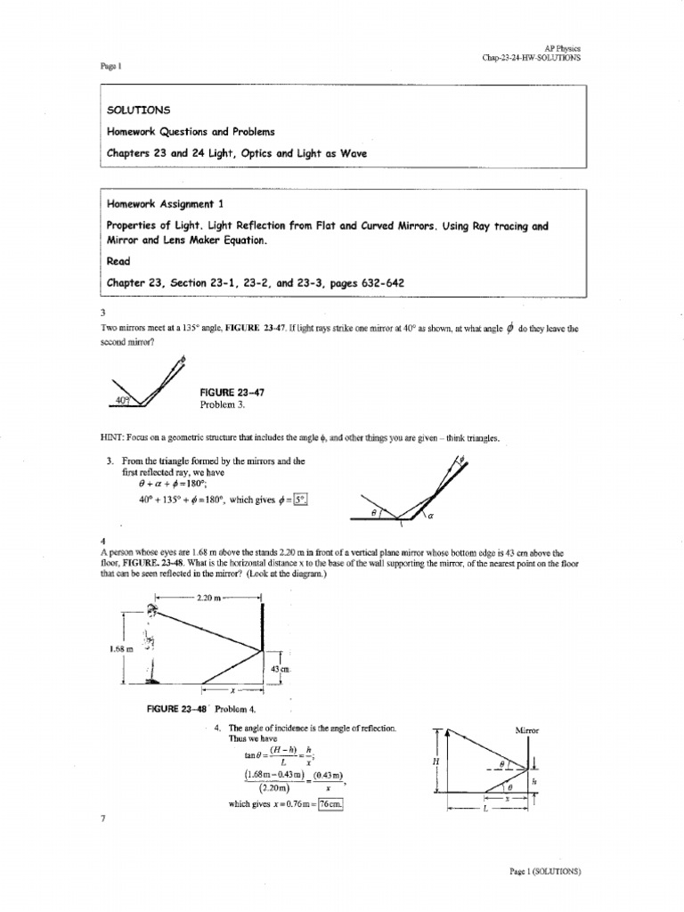 AP CH 23 24 HW SOLUTIONS Light | PDF