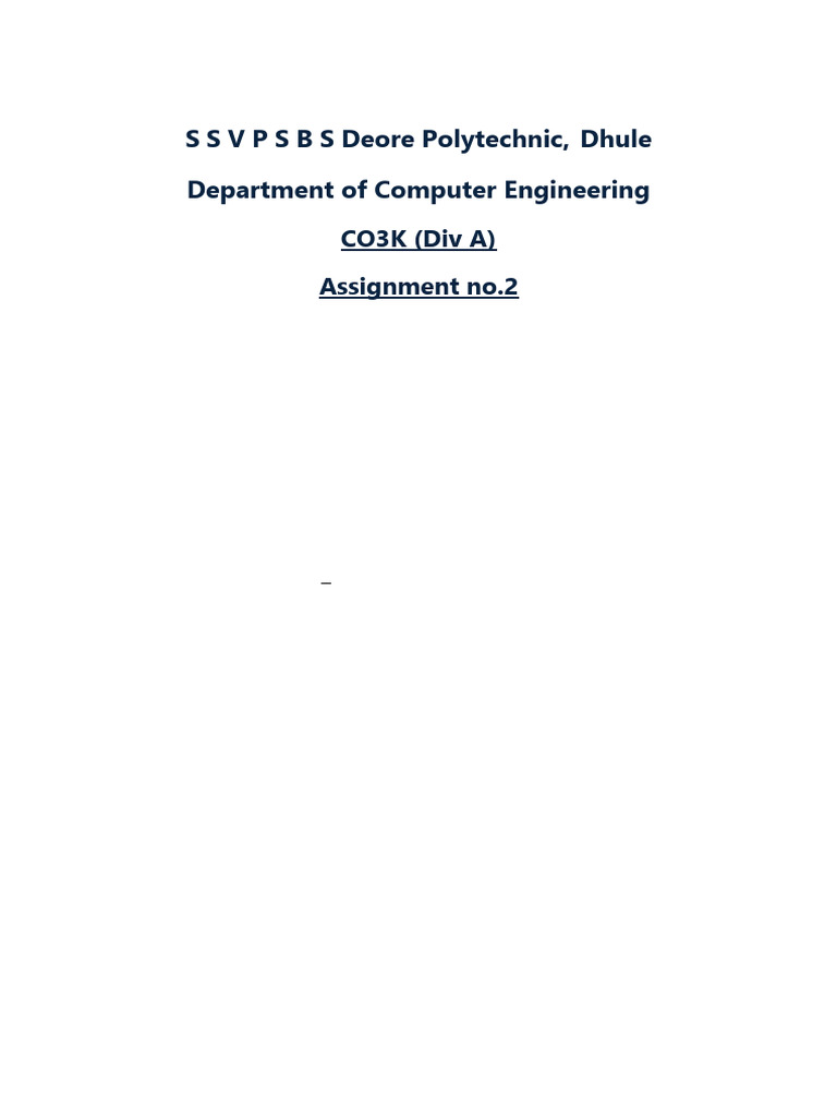 DMS Assignment No 2 | PDF