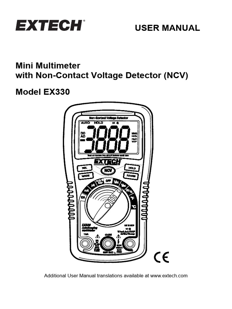 Extech EX330 Mini Multimeter Manual | PDF | Capacitor | Electrical ...