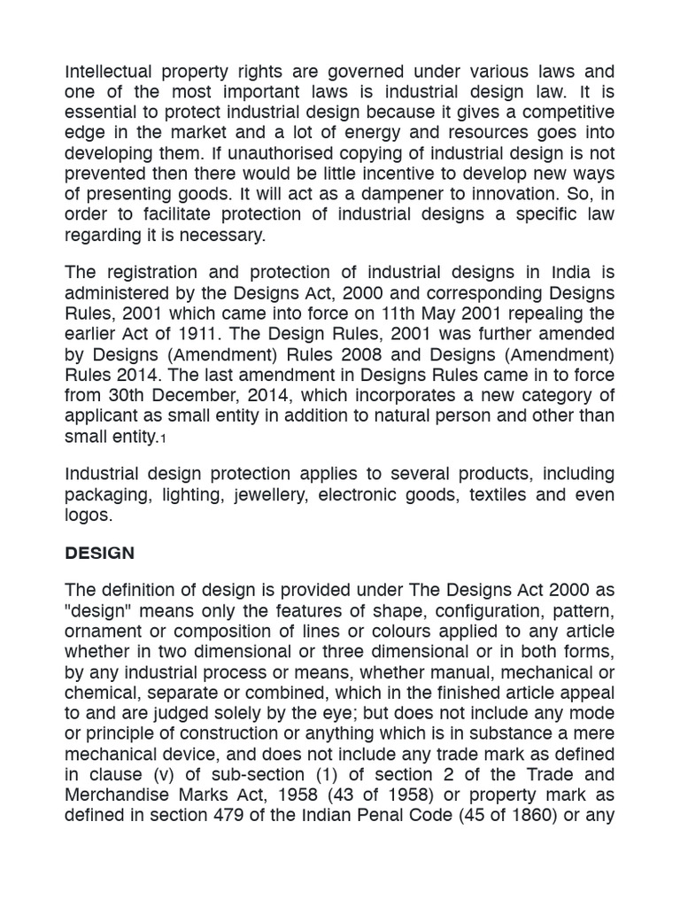 Law For Protection of IPR in Designs | PDF | Copyright | Copyright ...