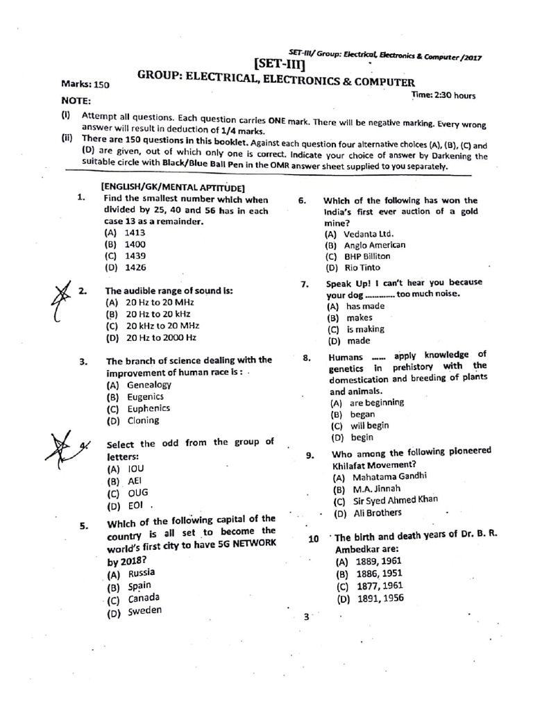 SET III Electrical, Electronics & Comp | PDF