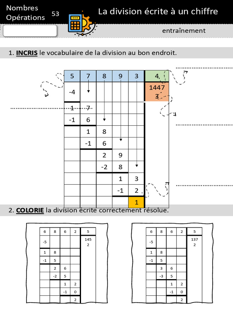 Division écrite à un chiffre | PDF