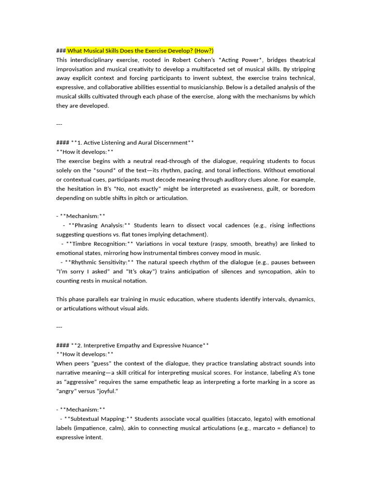 Musical Skills Through Improvisation Exercise | PDF | Harmony | Rhythm