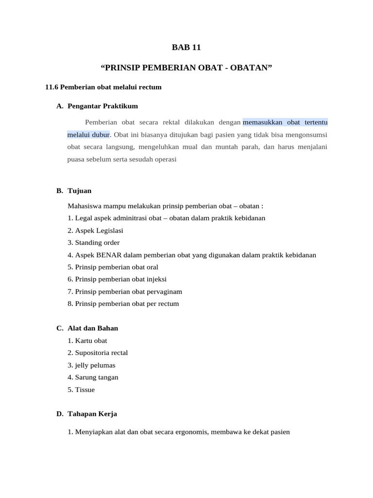 Pemberian Obat Rektal dalam Kebidanan | PDF