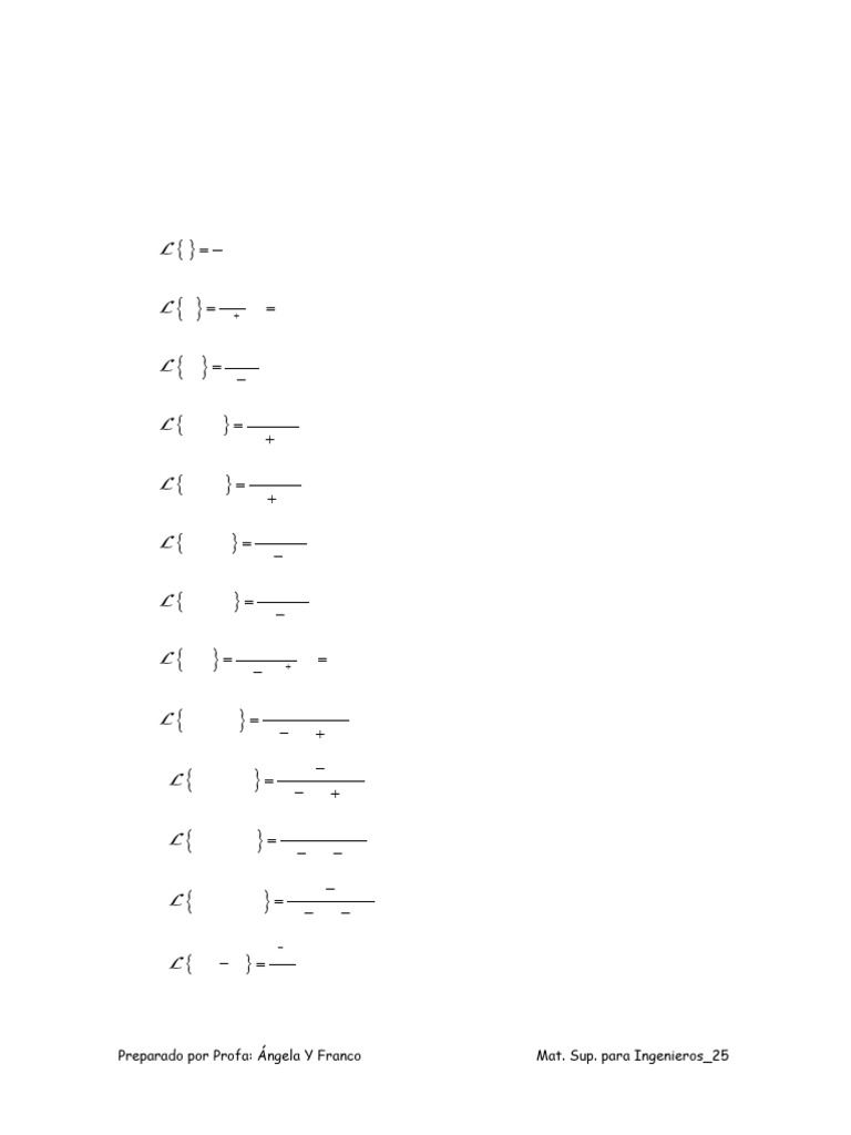 Tabla de Fórmulas | PDF