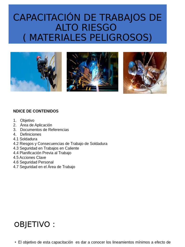 Capacitación en Seguridad para Trabajos de Alto Riesgo | PDF ...