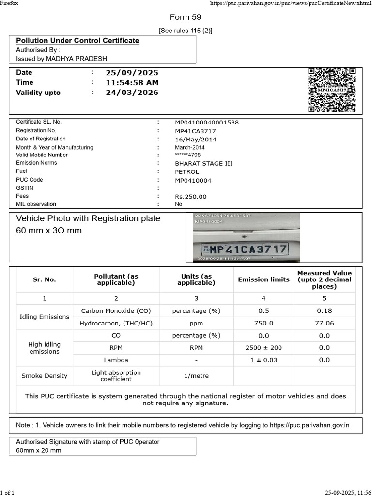 Madhya Pradesh Pollution Control Certificate | PDF | Exhaust Gas ...