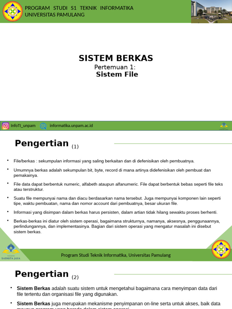 Sistem Berkas Pertemuan 1 | PDF