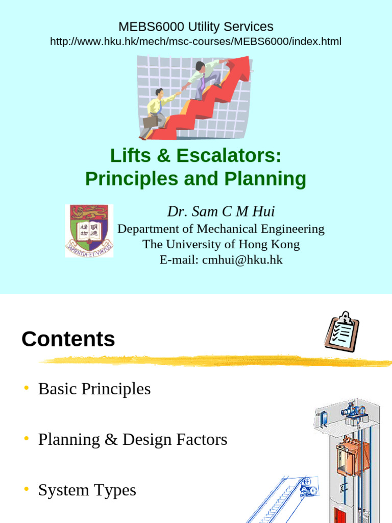 Lifts and Escalators: Design Principles | PDF | Elevator | Escalator
