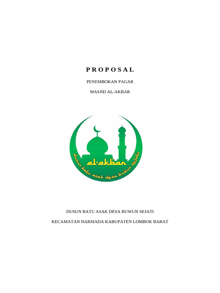Proposal Bantuan Dana Pembangunan Masjid | PDF