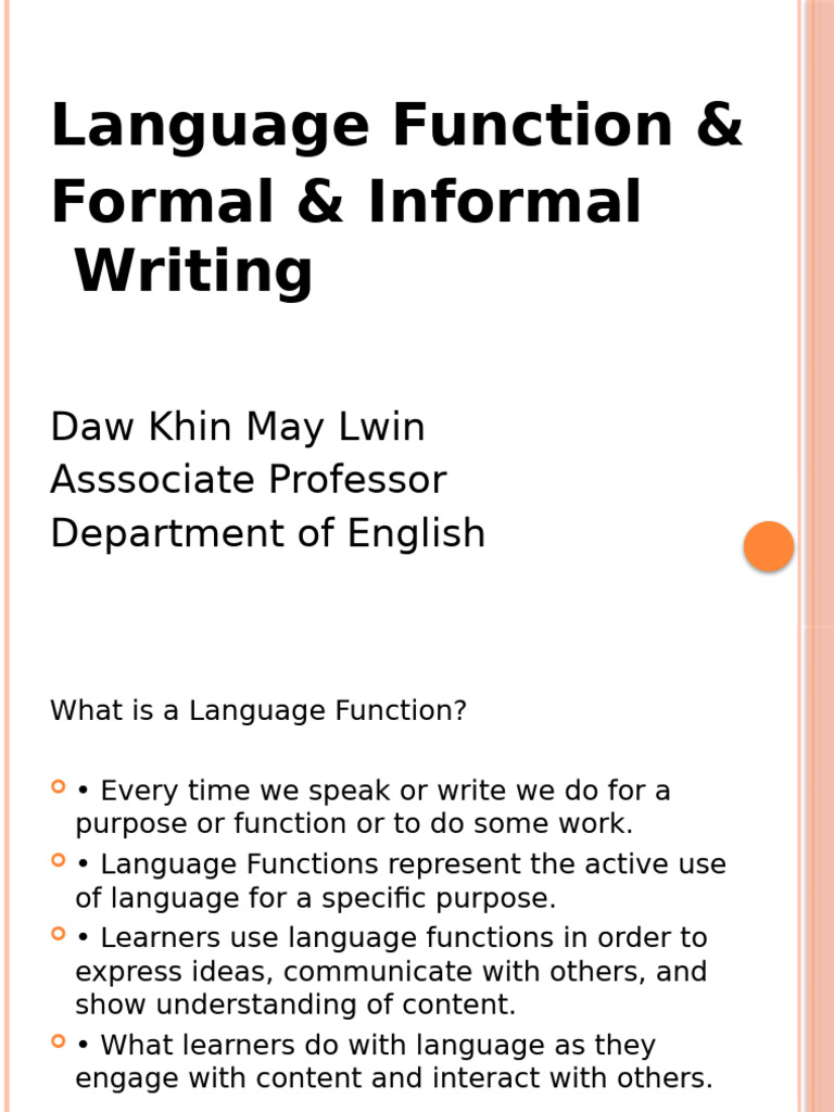 Language Functions in Writing Styles | PDF