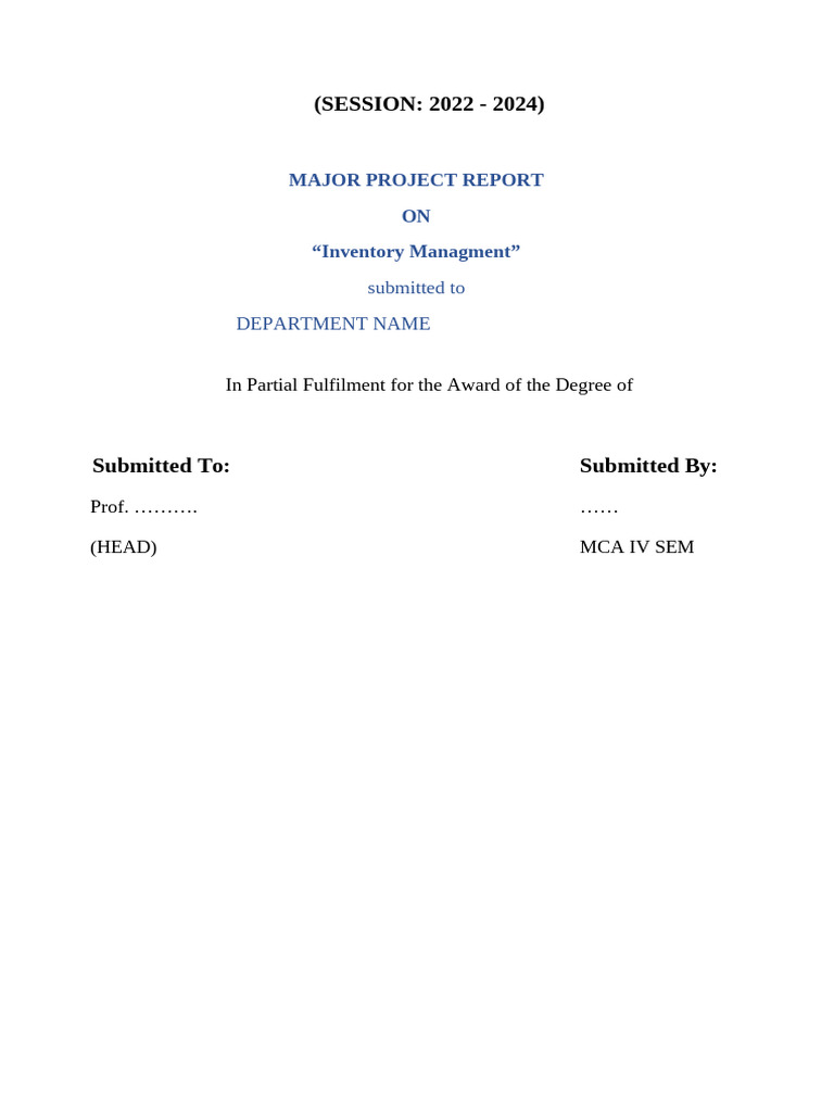 Inventory Management Website Project Report | PDF | Software ...
