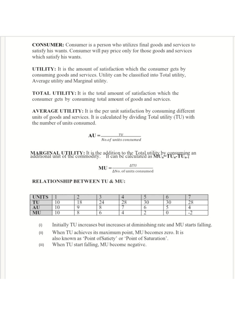 Utility and Law of DMU (Bs - Eco.) | PDF