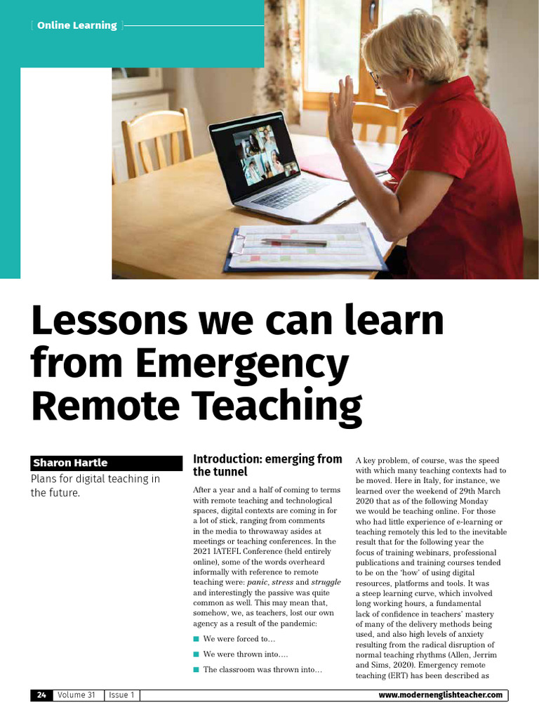 Lessons from Emergency Remote Teaching | PDF | Learning | Teachers