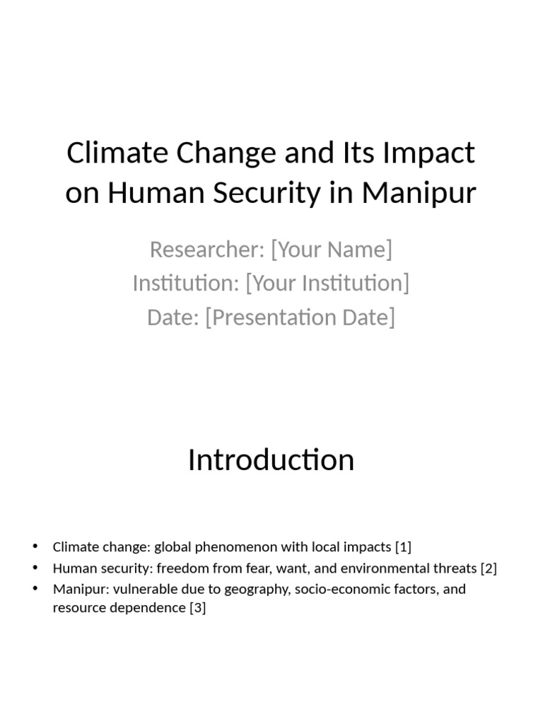 Climate Change Human Security Manipur | PDF | Climate Resilience ...