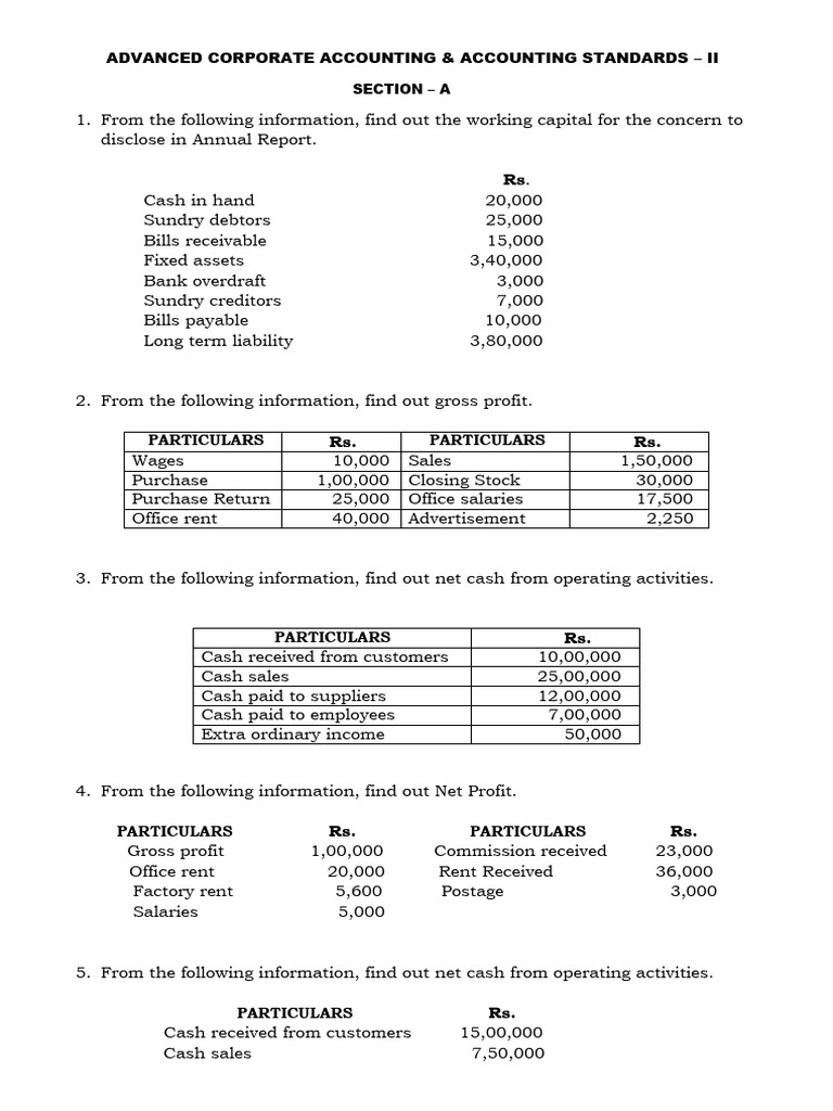 Advanced Corporate Accounting Analysis | PDF | Working Capital | Banks