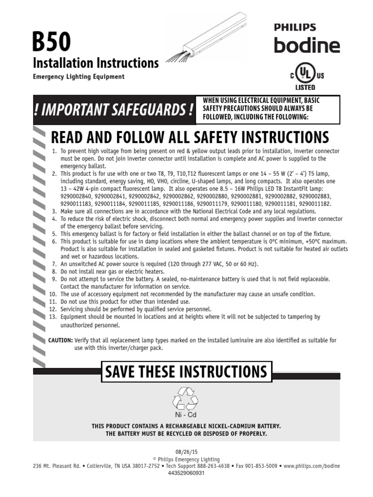 USESI 67371 Installation Instructions | PDF | Fluorescent Lamp | Power ...