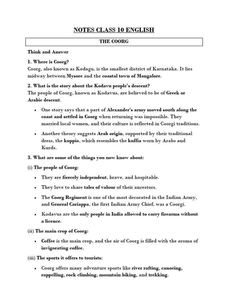 Class English Book 2 Notes | PDF