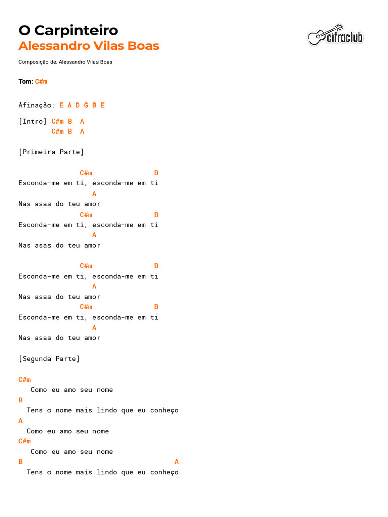Cifra Club - Alessandro Vilas Boas - O Carpinteiro Document | PDF