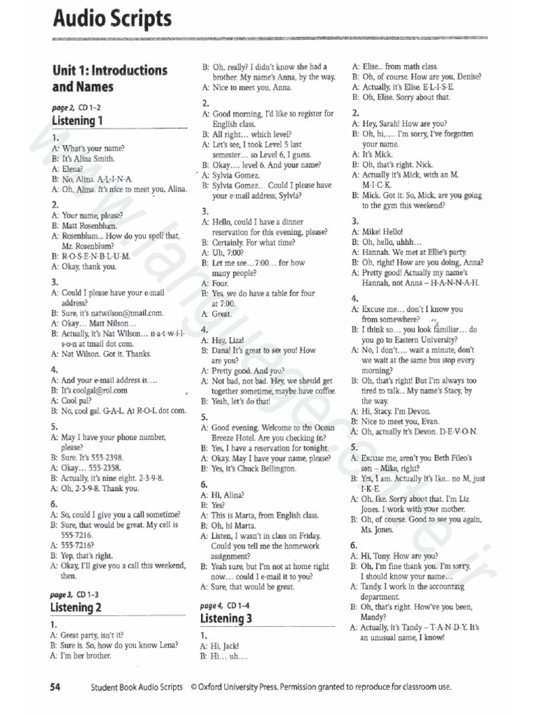 Tactics For Listening Third Edition - Script | PDF