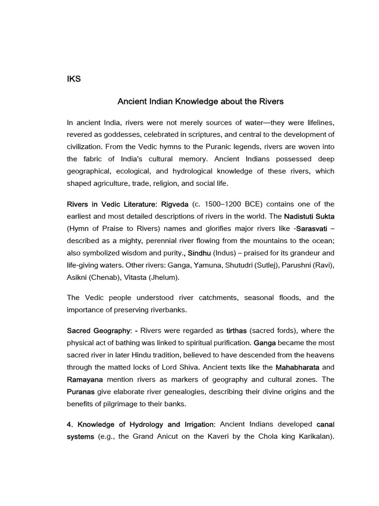 IKS About Ancient Rivers | PDF