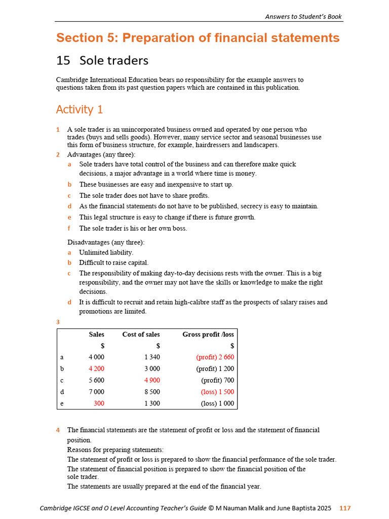 Sole Trader Financial Statement Guide | PDF | Expense | Balance Sheet