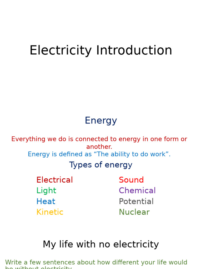 Electricity Introduction | PDF