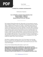 Download Offering Memorandum by RocketLawyer SN92321908 doc pdf