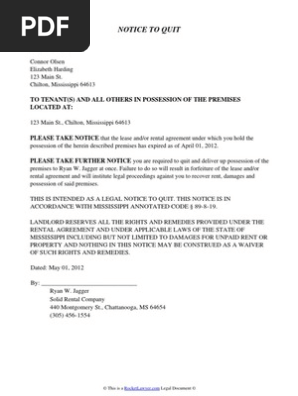 mississippi eviction notice pdf