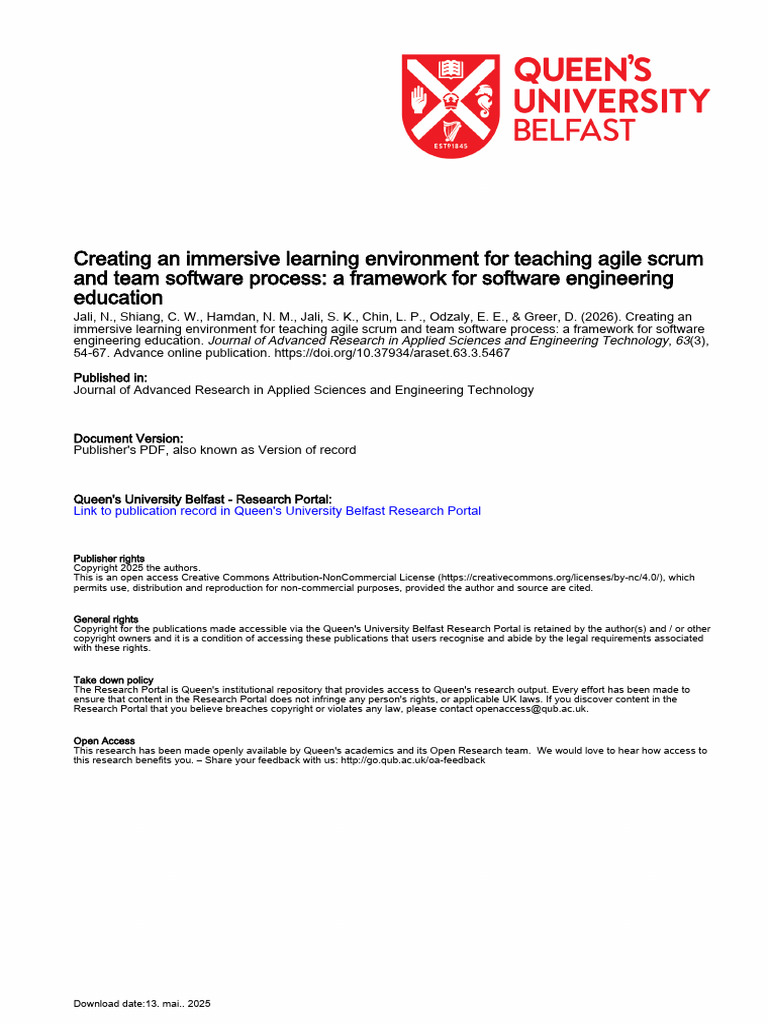 Immersive Learning for Agile Scrum Education | PDF | Agile Software ...