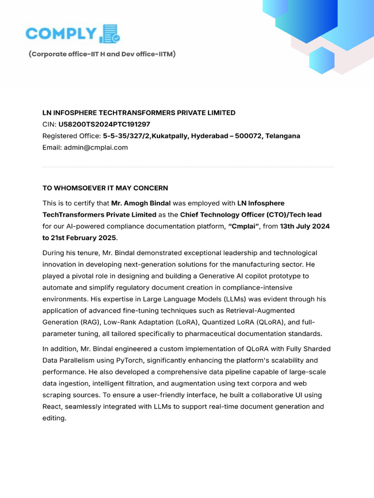Aesthetic Lab Technician Experience Letter Template | PDF