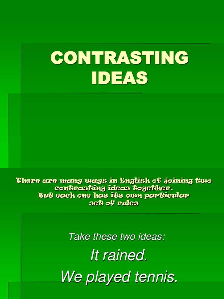 Linking Contrasting Ideas in English | PDF