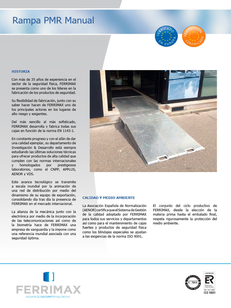 Rampa PMR Manual para Accesibilidad | PDF