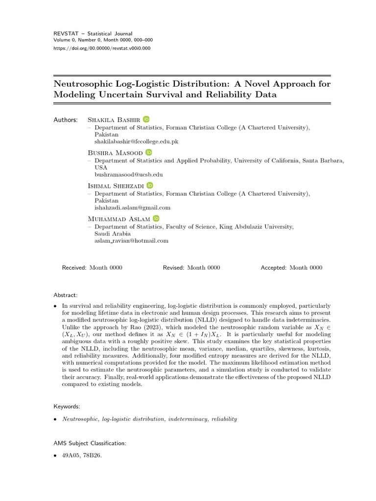 Neutrosophic Log-Logistic Distribution: A Novel Approach For Modeling ...