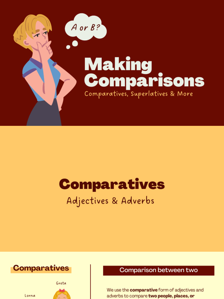 Making Comparisons Presentation in Red and Yellow Illustrative Style ...