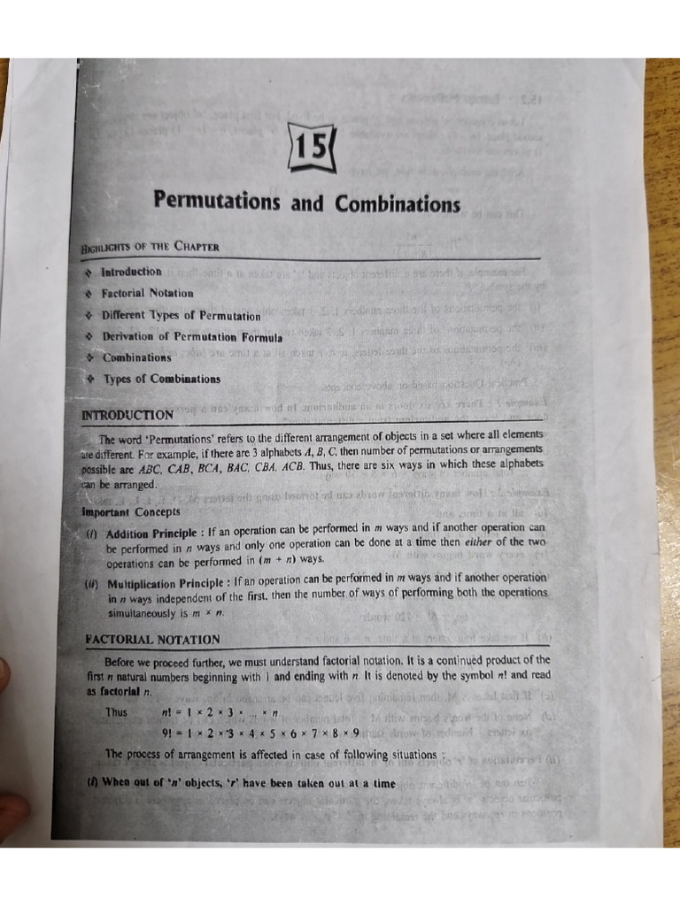Permutations and Combination Notes | PDF