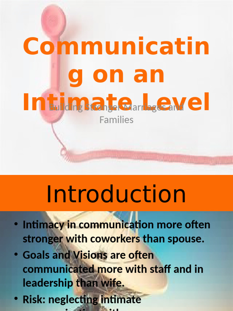 Communicating on an Intimate Level | PDF