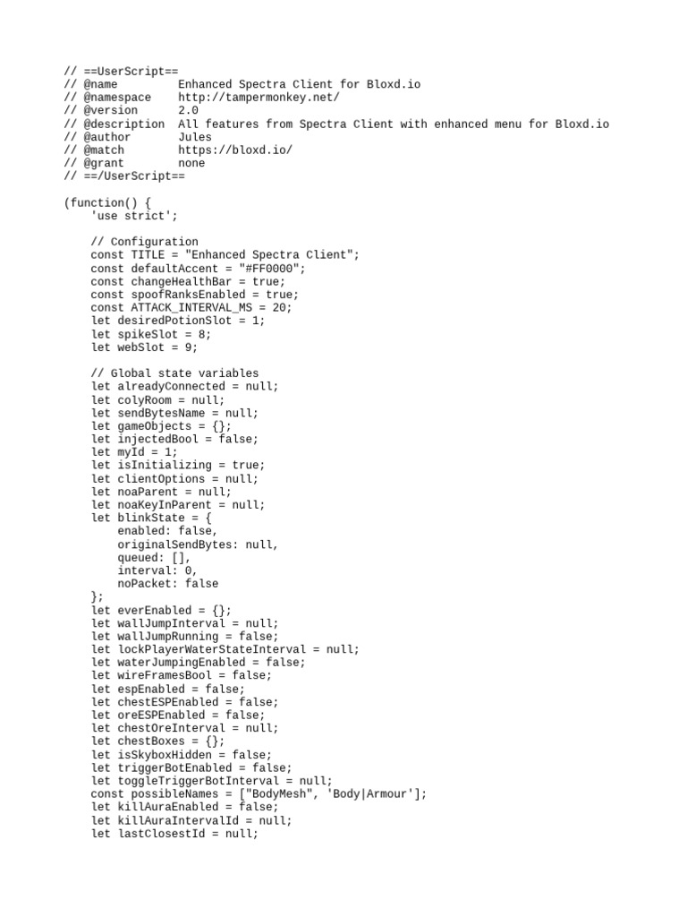 Enhanced Spectra Client for Bloxd | PDF | Software Engineering ...