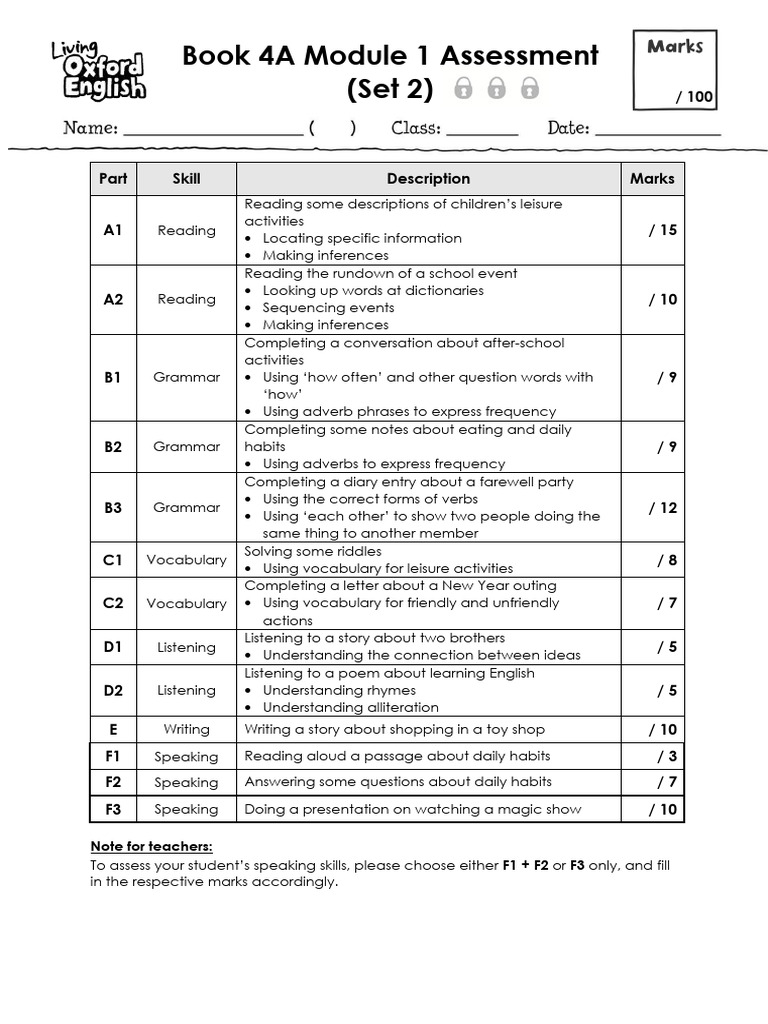 Children's Leisure Activities Assessment | PDF | Poetry | English Language