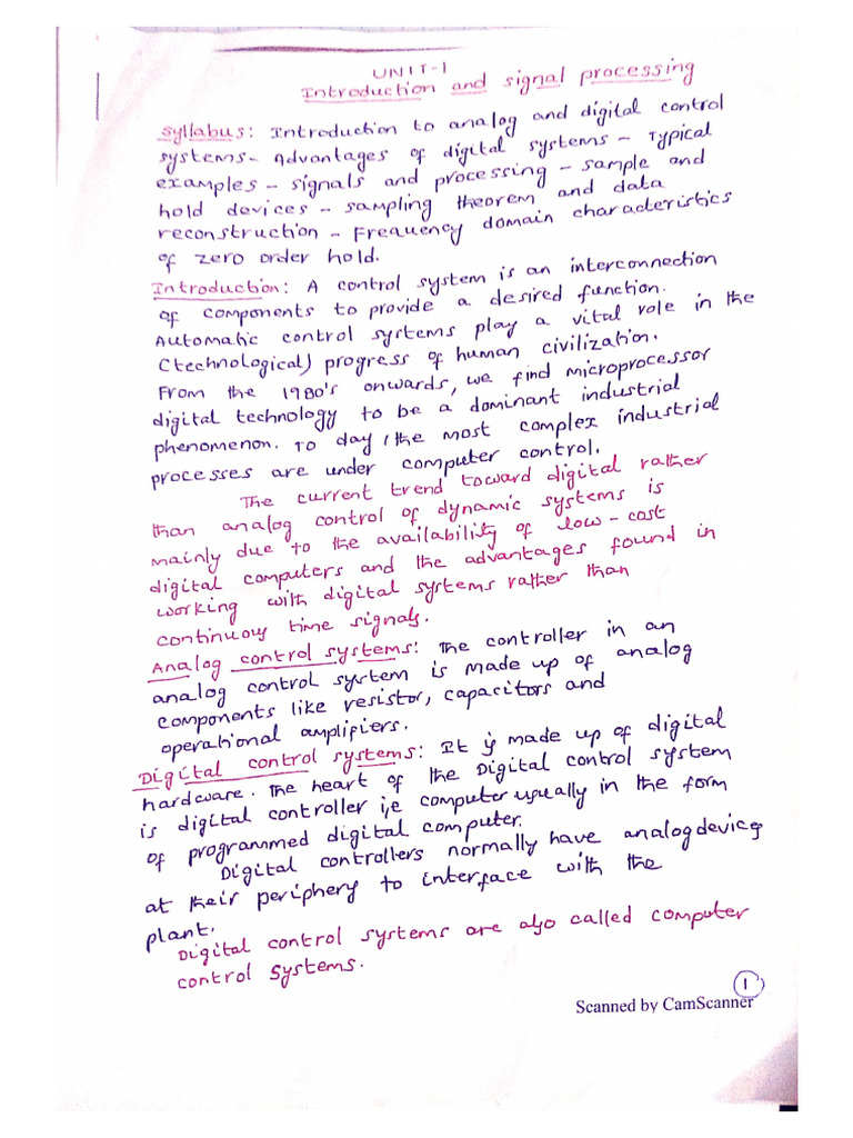 Control Engineering Summarized Notes | PDF