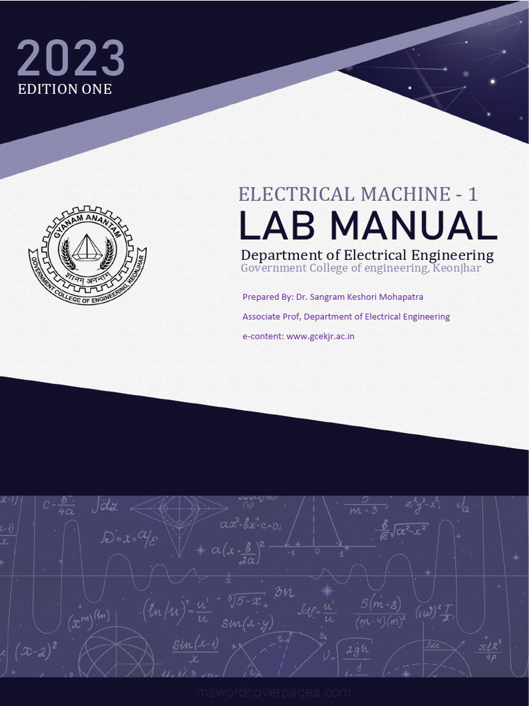 Electrical Machine Lab Manual 2023 | PDF | Electric Motor | Transformer