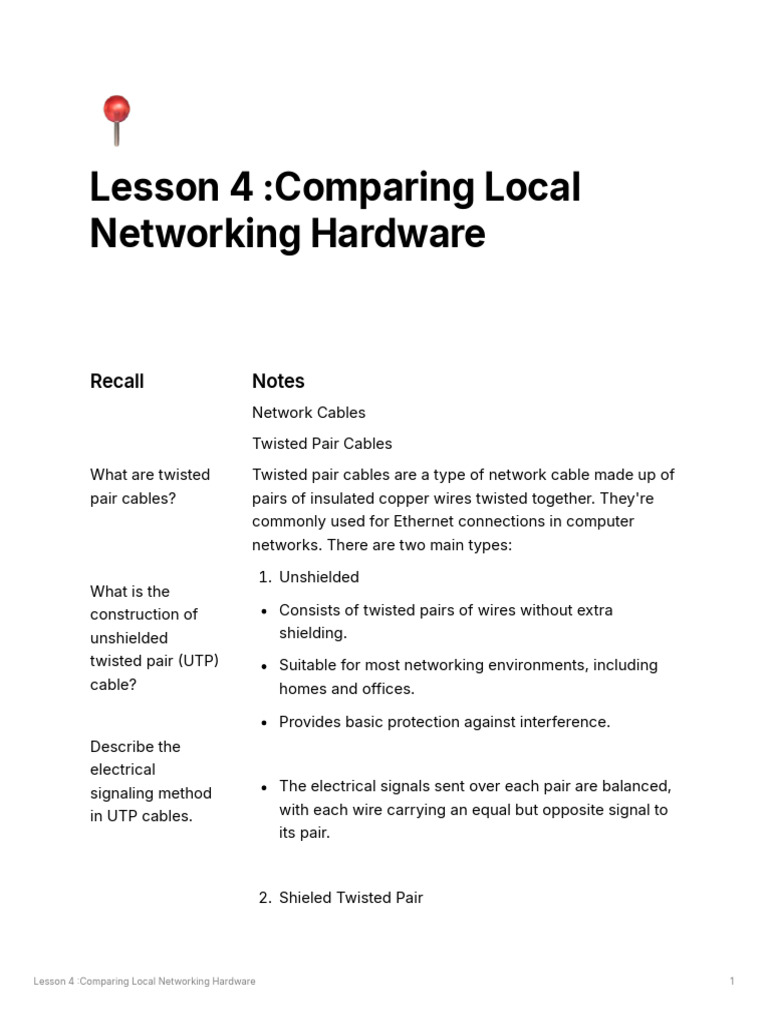 Local Networking Hardware Comparison | PDF | Optical Fiber | Coaxial Cable