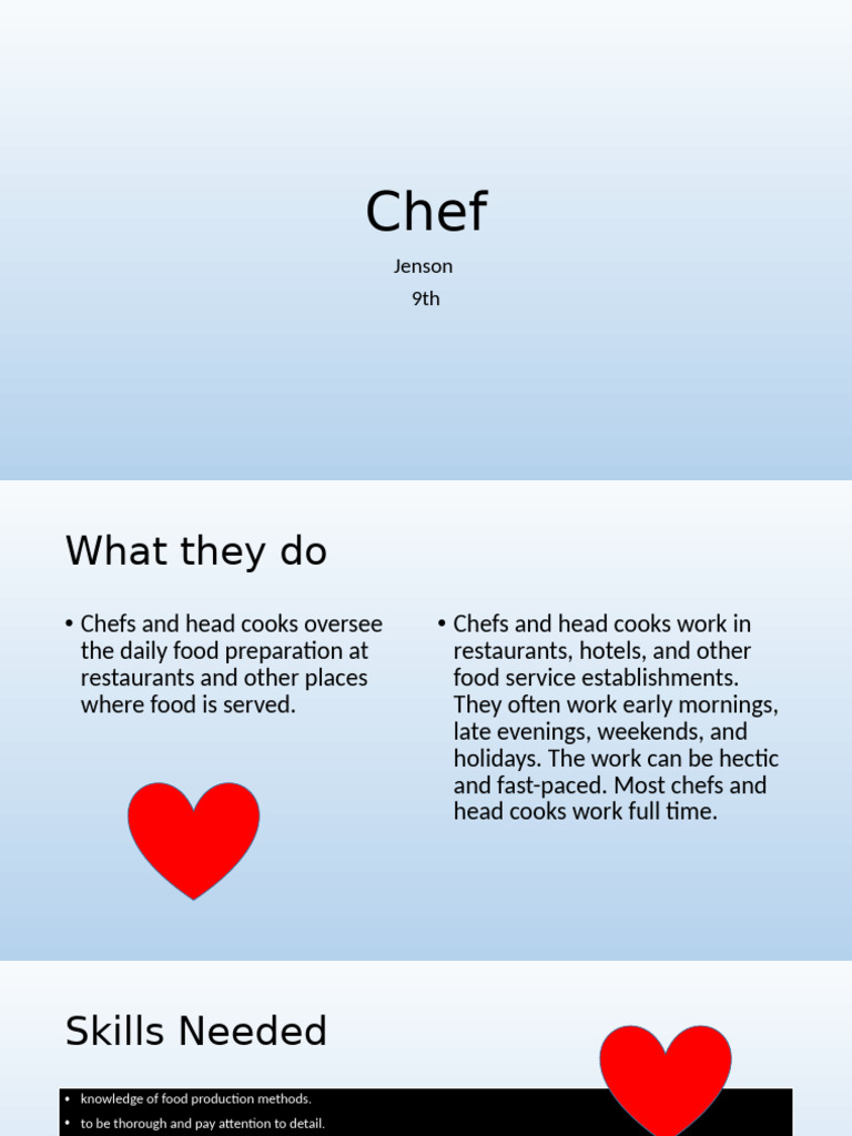 Chef Career Overview and Skills Guide | PDF
