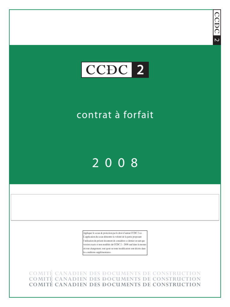 Contrat CCDC 2 - 2008 : Guide Complet | PDF | Fax