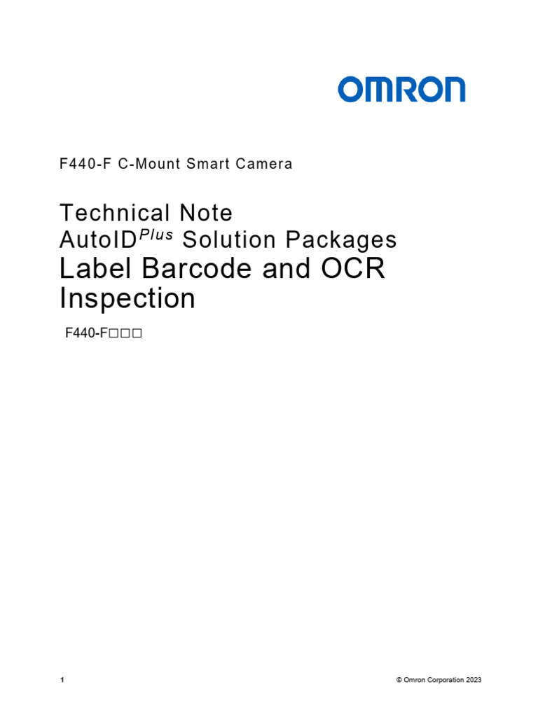 F440-F Smart Camera Barcode Inspection | PDF | Barcode | Optical ...