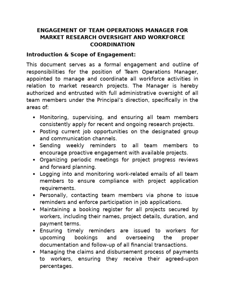 Team Operations Manager Engagement Guide | PDF