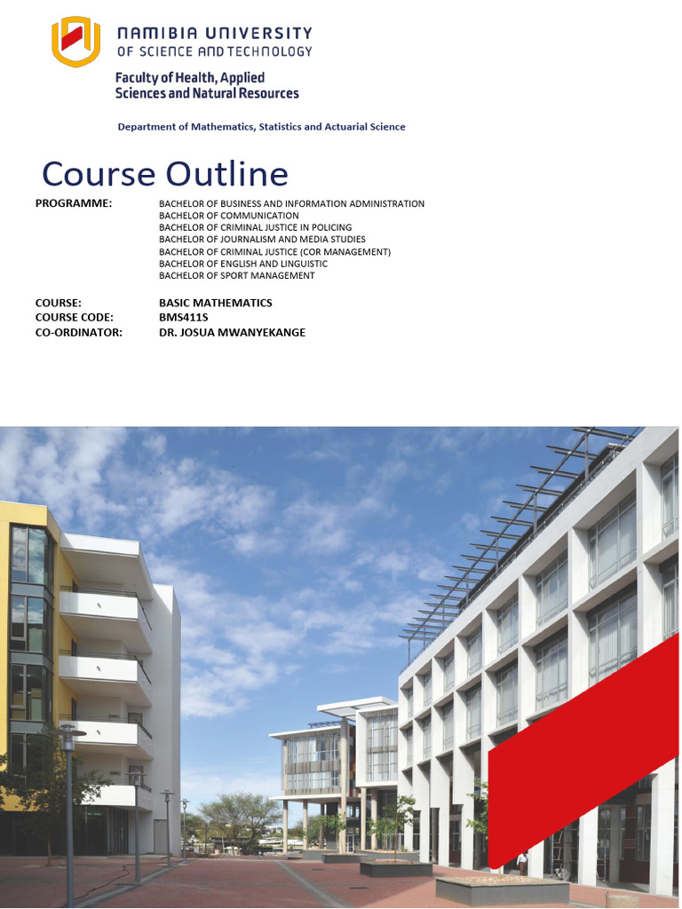 Basic Mathematics Course Outline BMS411S | PDF | Factorization | Algebra