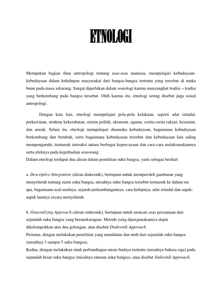Etnologi