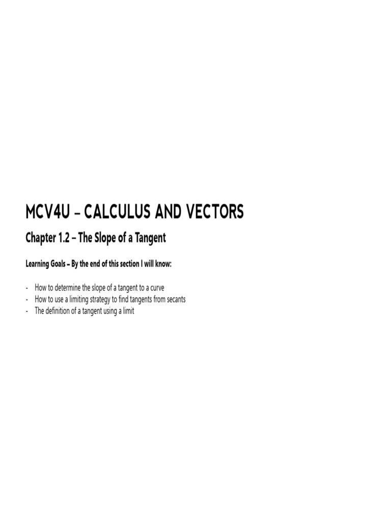Slope of Tangent Lines in Calculus | PDF | Tangent | Slope