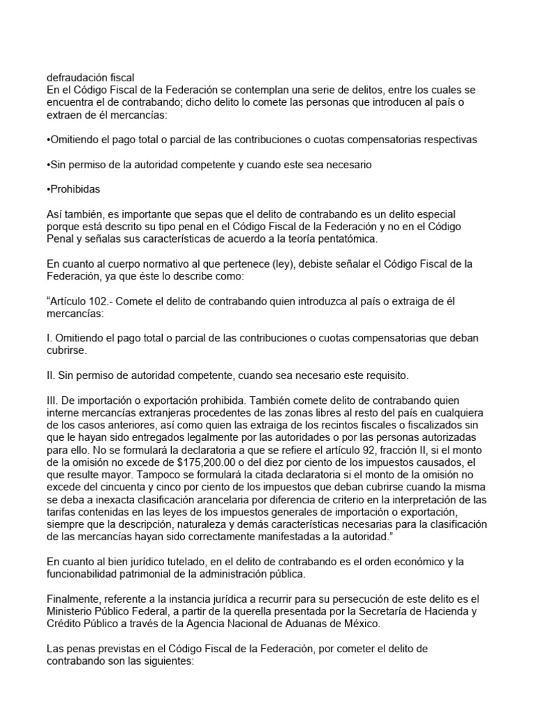 Delito de Contrabando en México: Leyes y Sanciones | PDF | Contrabando ...
